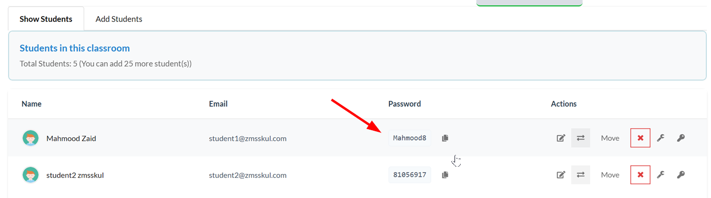 Specific password set