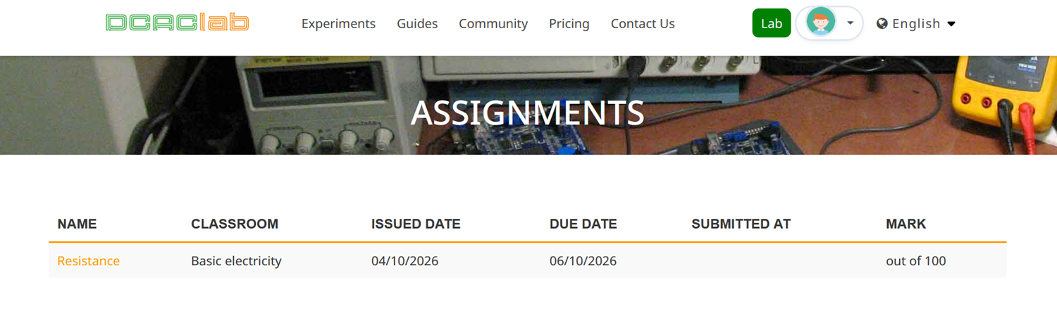 Assignments list