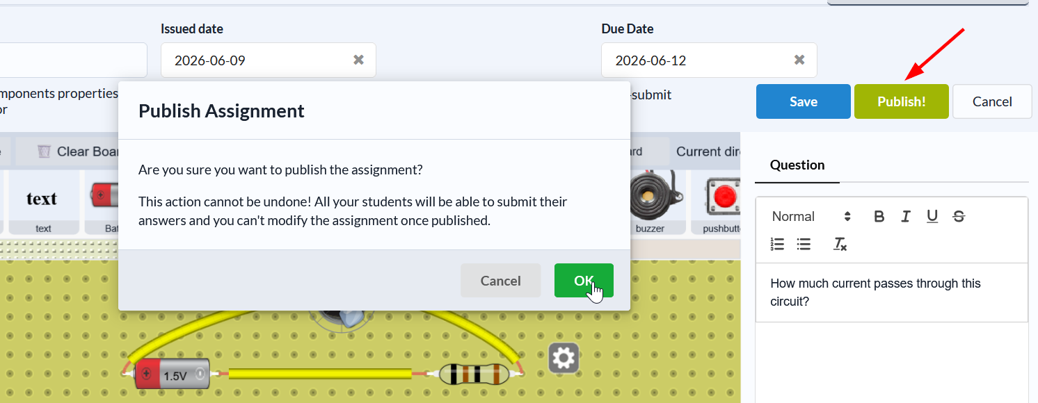 Publish the assignment
