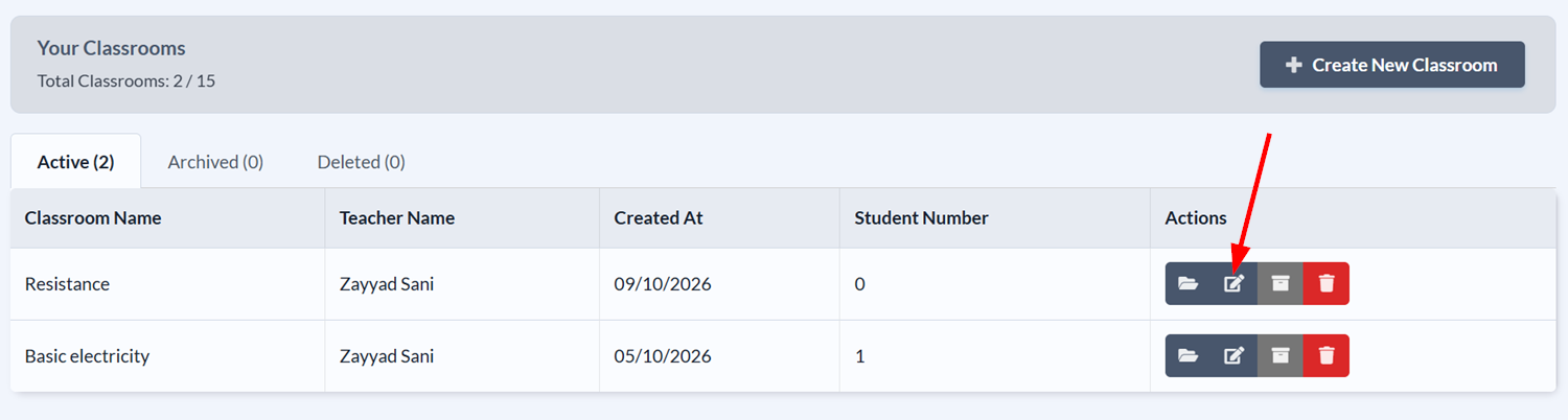 Rename classroom icon