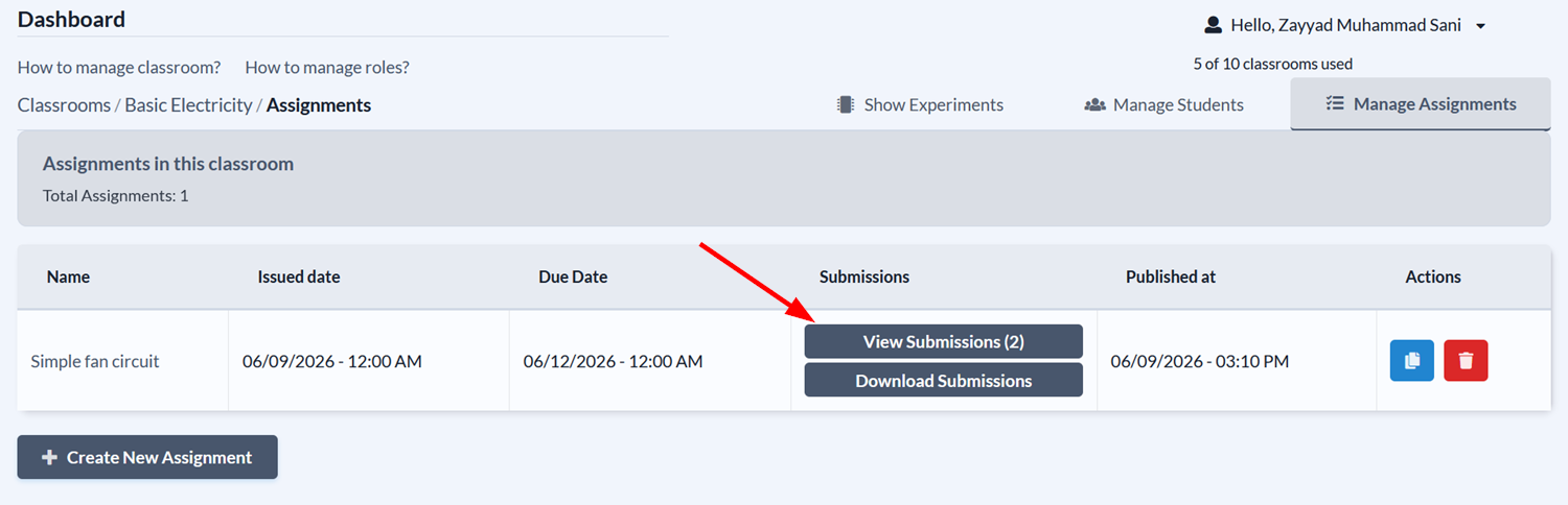 View submissions